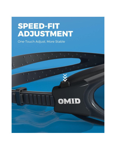 Gafas de natación OMID, polarizadas, antiempañantes, negras