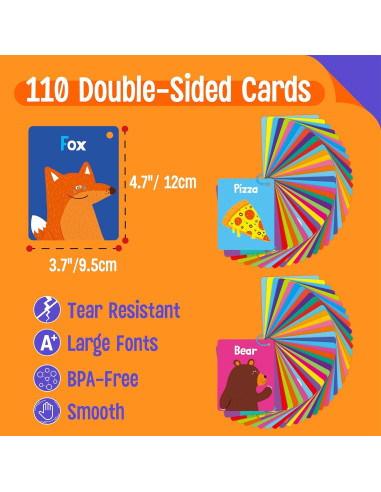 106 Tarjetas de Aprendizaje Temprano SpriteGru - Doble Cara