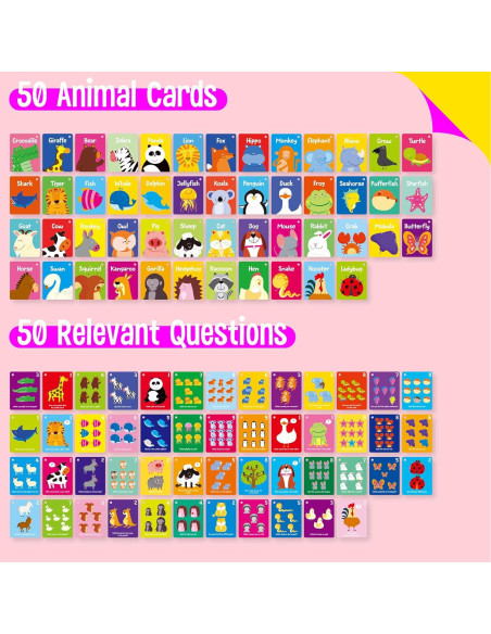 Tarjetas de Flash de Animales SpriteGru 50 Piezas Educativas Tarjetas de Flash de Animales SpriteGru 50 Piezas Educativas
