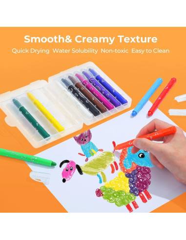Palitos de Pintura Tempera M&G 12 Colores Lavables para Niños