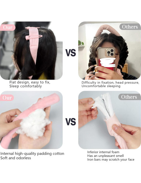 Rizador de Cabello Sin Calor HRYYDS Rosa para Cabello Largo Rizador de Cabello Sin Calor HRYYDS Rosa para Cabello Largo