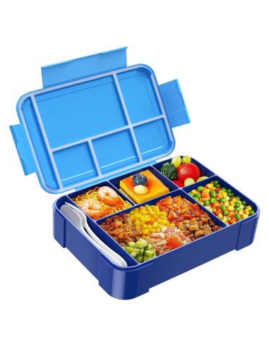 Caja Bento para Niños Jelife 1450ml 6 Compartimentos Azul