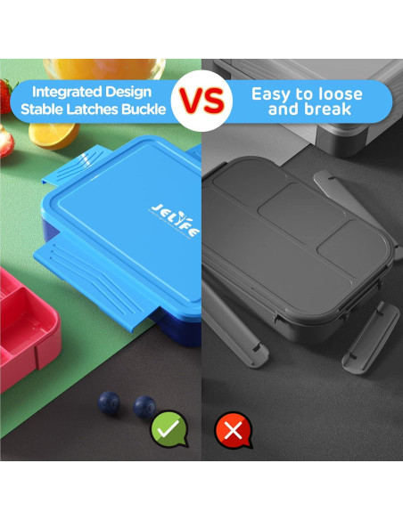 Caja Bento para Niños Jelife 1450ml 6 Compartimentos Azul Caja Bento para Niños Jelife 1450ml 6 Compartimentos Azul
