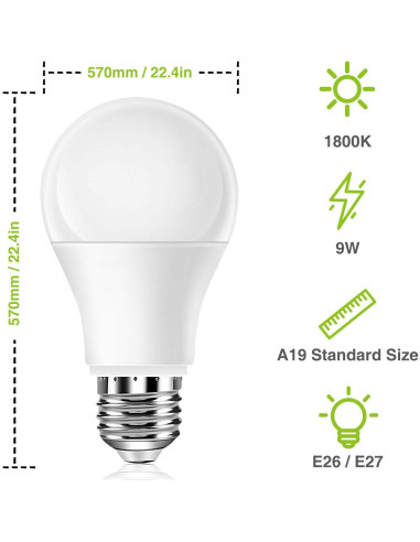 Bombilla LED Ámbar Neporal 9W Luz Cálida 1800K 1 Cuenta