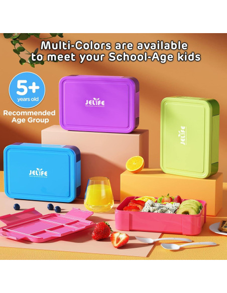 Caja Bento para Niños Jelife 1450ml 6 Compartimentos Azul Caja Bento para Niños Jelife 1450ml 6 Compartimentos Azul