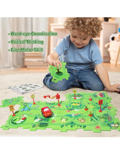 Puzzle de Pista de Carros XAZASTOV 12 Piezas para Niños 2
