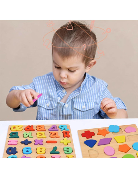 Rompecabezas de Madera Attmu 3 en 1 para Niños 1-5 Años Rompecabezas de Madera Attmu 3 en 1 para Niños 1-5 Años