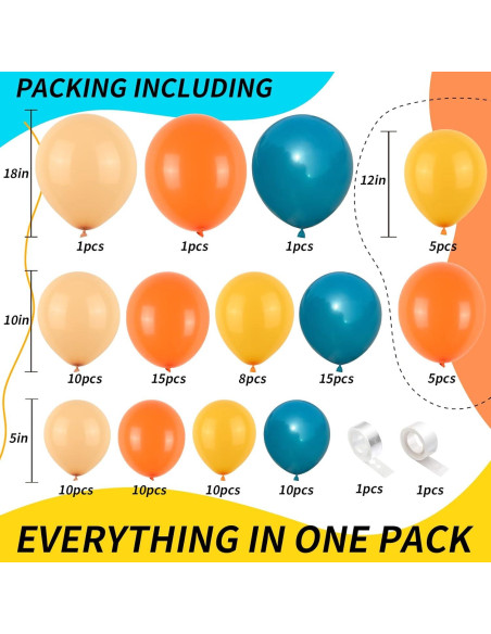 Arco de globos Isndare 101 piezas colores vibrantes Arco de globos Isndare 101 piezas colores vibrantes