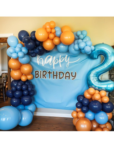 Guirnalda de Globos Naranja y Azul Isndare 45 cm 25 cm 12 cm