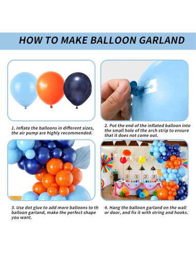 Guirnalda de Globos Naranja y Azul Isndare 45 cm 25 cm 12 cm
