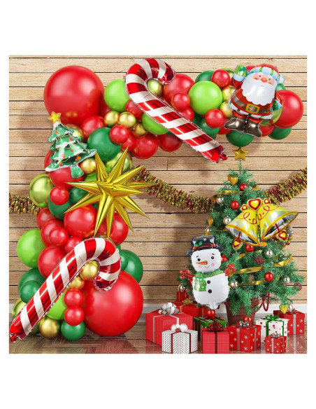 Guirnalda de Globos Navidad Isndare 104 Piezas Rojo Verde Guirnalda de Globos Navidad Isndare 104 Piezas Rojo Verde