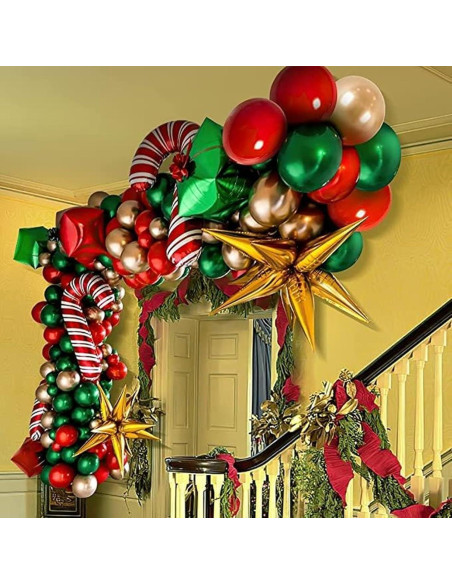 Guirnalda de Globos Navidad Isndare 104 Piezas Rojo Verde Guirnalda de Globos Navidad Isndare 104 Piezas Rojo Verde