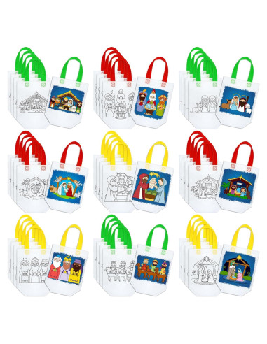 Kacctyen 45 Bolsas de Regalo de Navidad para Colorear