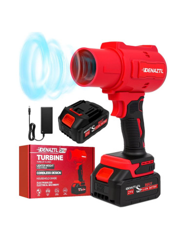 Soplador de Hojas Inalámbrico Denaztl BFQ01 21V 4.0Ah Rojo