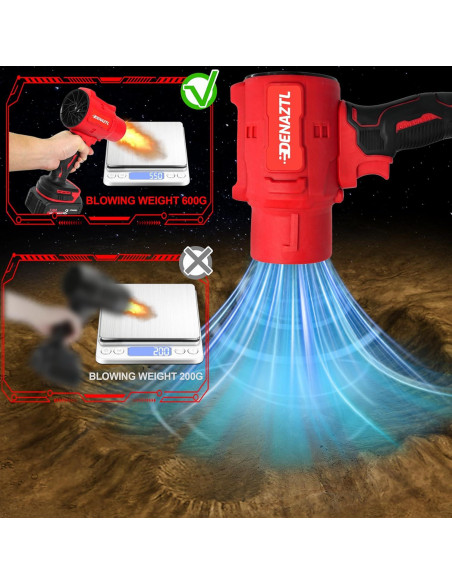 Soplador de Hojas Inalámbrico Denaztl BFQ01 21V 4.0Ah Rojo Soplador de Hojas Inalámbrico Denaztl BFQ01 21V 4.0Ah Rojo