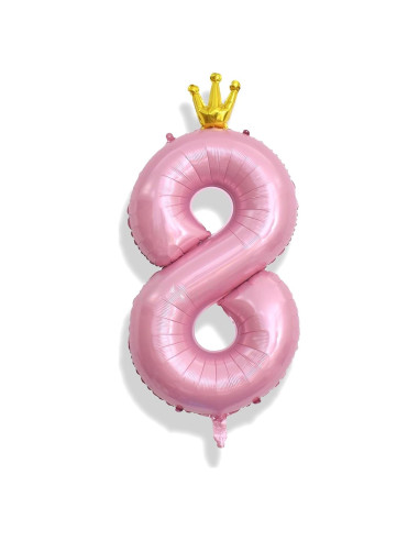 Globo de Número 8 Rosa Perla 101,6 cm para Cumpleaños