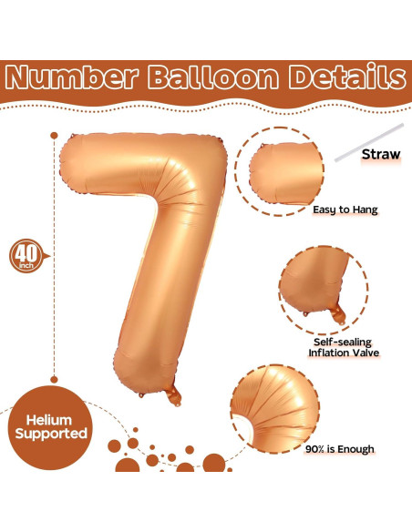 Globo Número 7 Naranja Gigante 101,6 cm Autoinflable Globo Número 7 Naranja Gigante 101,6 cm Autoinflable