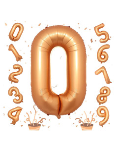 Globo Número 0 Naranja 101 cm de Foil para Fiestas