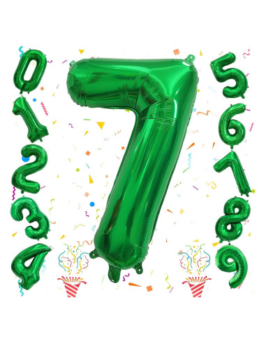 Globo Número 7 Verde Oscuro 101,6 cm para Fiestas