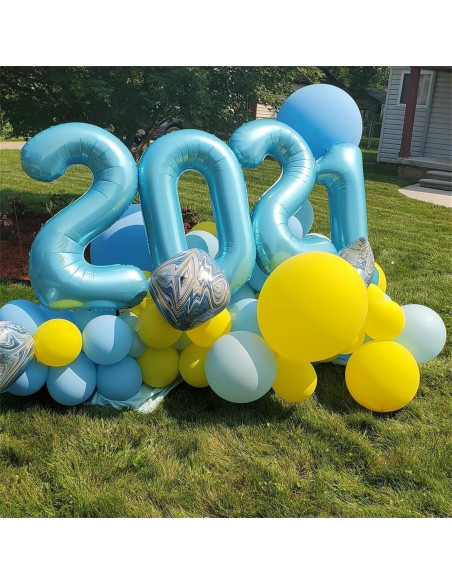 Globo de Número 2 Azul Perla 100 cm Autoinflable Globo de Número 2 Azul Perla 100 cm Autoinflable
