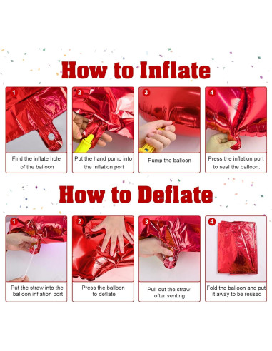 Globo de Número 6 Rojo 101,6 cm Foil Autoinflable