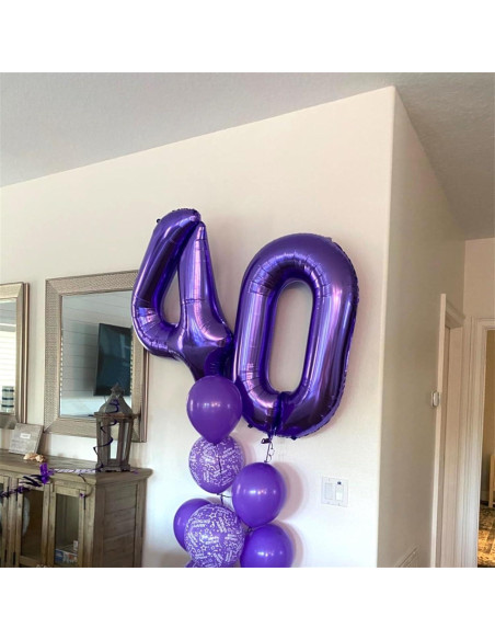Globo de Número 0 Morado 101,6 cm Autoinflable para Fiestas Globo de Número 0 Morado 101,6 cm Autoinflable para Fiestas