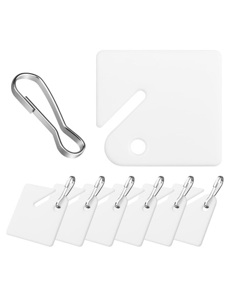 Etiquetas de Llave Ranuradas Koorito 120 Piezas Plástico Blanco Etiquetas de Llave Ranuradas Koorito 120 Piezas Plástico Blanco