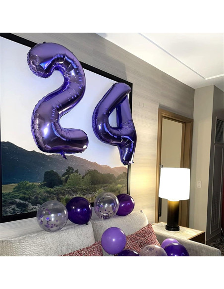 Globo de Número 2 Morado 101,6 cm para Cumpleaños Globo de Número 2 Morado 101,6 cm para Cumpleaños