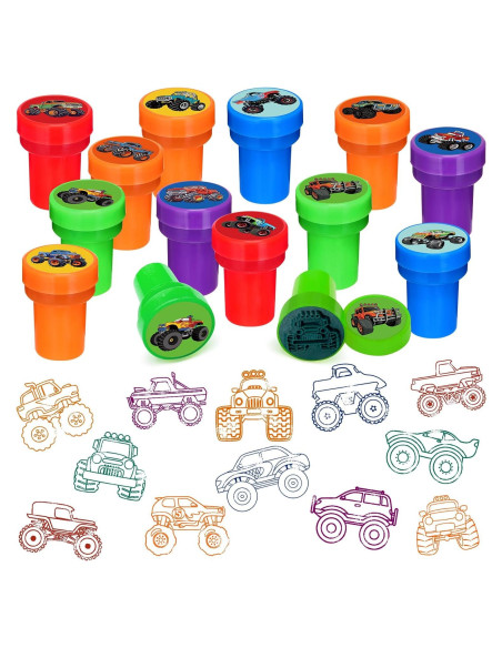 Sellos de Fiesta Camiones Monstruo Cinrobiye 24 Pcs Sellos de Fiesta Camiones Monstruo Cinrobiye 24 Pcs