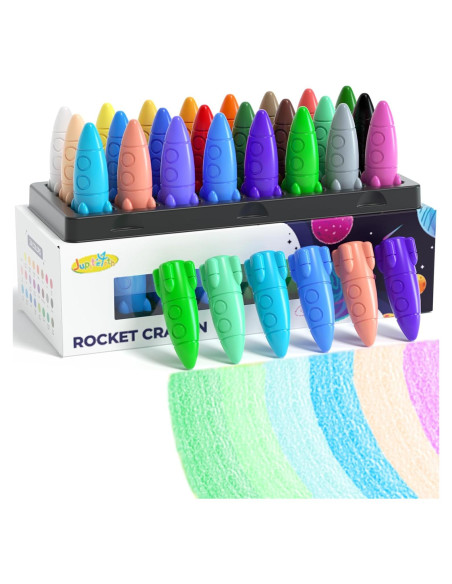 Crayones Lavables JUPITEARTH 24 Colores No Tóxicos Crayones Lavables JUPITEARTH 24 Colores No Tóxicos