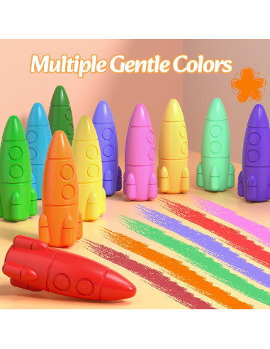 Crayones Lavables JUPITEARTH 24 Colores No Tóxicos