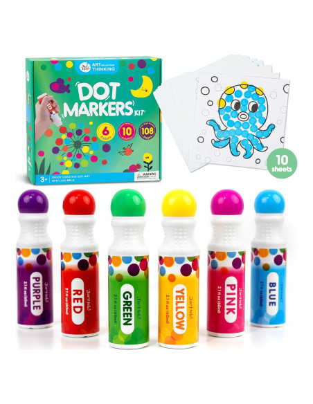 Marcadores de Puntos Jar Melo 6 Colores Lavables para Niños Marcadores de Puntos Jar Melo 6 Colores Lavables para Niños