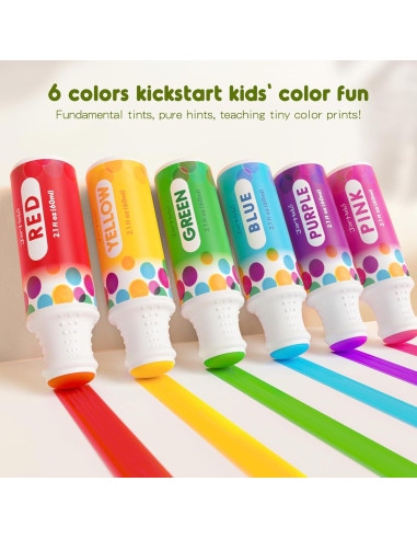 Marcadores de Puntos Jar Melo 6 Colores Lavables para Niños