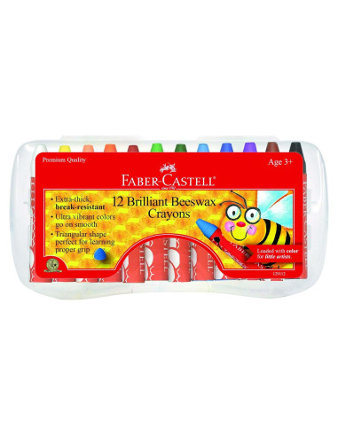 Crayones de Cera de Abeja Faber-Castell 12 Colores Triangulares