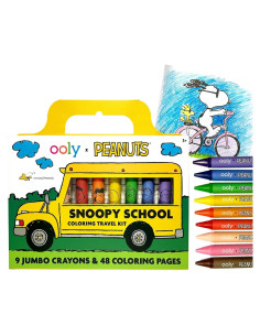 Kit de Arte de Viaje Ooly Peanuts 9 Crayones Jumbo 48 Páginas