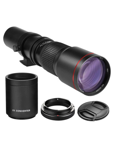 Teleobjetivo Manual 500mm/1000mm f/8 Big Mike's para DSLR Sony