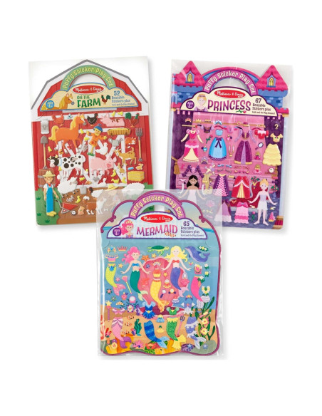 Set de Stickers Puffy Reutilizables Melissa & Doug 3 Pack Set de Stickers Puffy Reutilizables Melissa & Doug 3 Pack