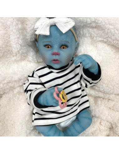 Muñeca Reborn JOYARR 50 cm Piel Azul Realista Juguete