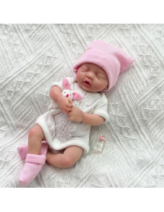 Muñeca Reborn Mini 17.78 cm Mire & Mire Rosa Silicona 2