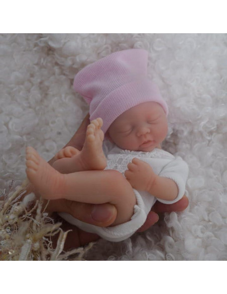 Muñeca Reborn Mini 17.78 cm Mire & Mire Rosa Silicona Muñeca Reborn Mini 17.78 cm Mire & Mire Rosa Silicona