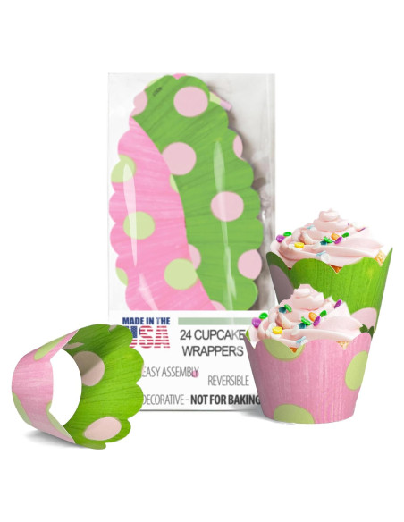 Fundas para Cupcakes Confetti Couture 24 Unidades Verde/Rosa Fundas para Cupcakes Confetti Couture 24 Unidades Verde/Rosa