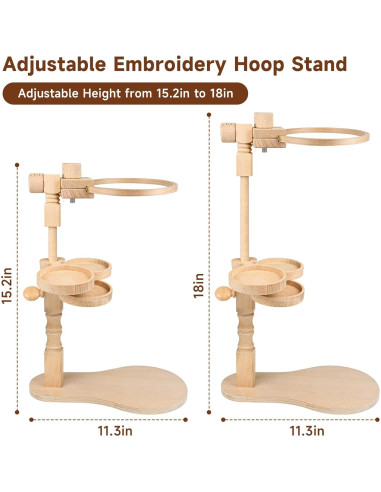 Soporte para Aro de Bordado embhand con 2 Aros de 15 y 20 cm