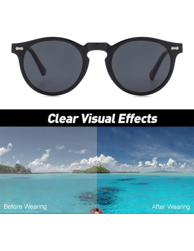 Gleyemor Gafas de Sol Polarizadas UV400 Marco Negro 48mm