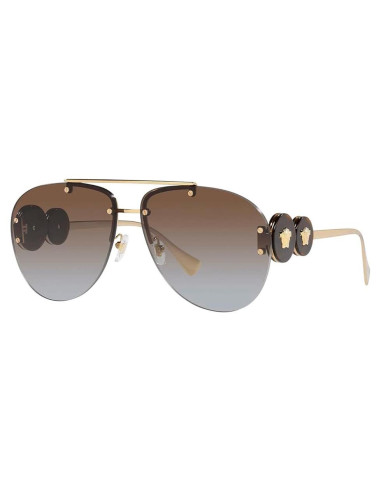 Gafas de sol aviador Versace VE2250 doradas con lente marrón