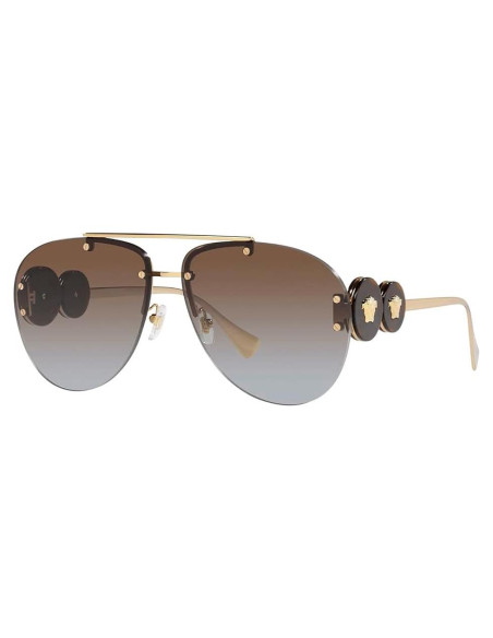 Gafas de sol aviador Versace VE2250 doradas con lente marrón Gafas de sol aviador Versace VE2250 doradas con lente marrón