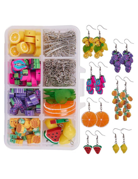 Kit de Fabricación de Pendientes SUNNYCLUE 7 Pares Frutas Kit de Fabricación de Pendientes SUNNYCLUE 7 Pares Frutas
