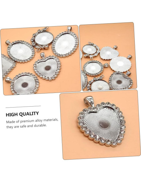 10 Bandejas de Colgante Corazón ULDIGI con Rhinestones DIY 10 Bandejas de Colgante Corazón ULDIGI con Rhinestones DIY