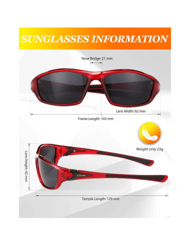 Gafas de Sol Deportivas Frienda 6 Paquetes Polarizadas