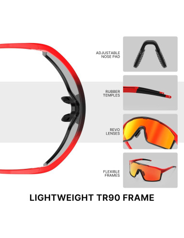 Gafas de Ciclismo Polarizadas YOZISS Cg9033r-r UV400
