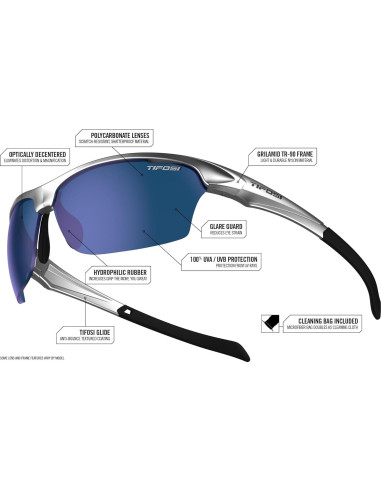 Gafas de sol Tifosi deportivas con lentes claros y rojos